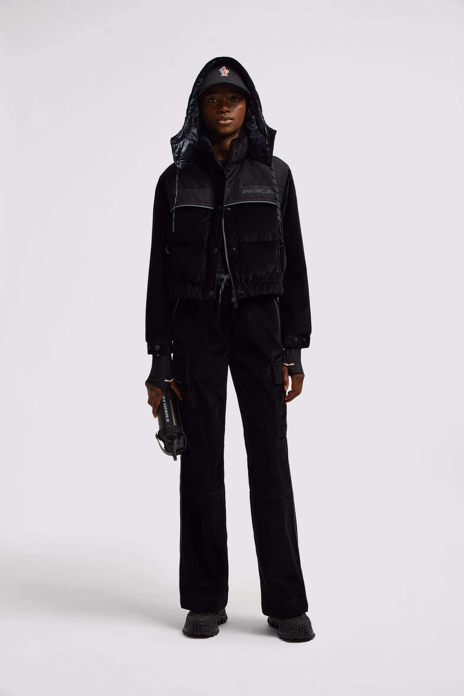 Corduroy Jogging Pants Women Black Moncler 0